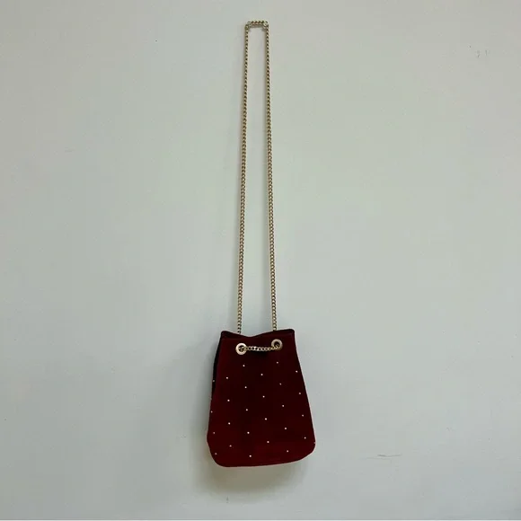 Studded Suede Bucket Bag with Chain Strap - Picture 13 of 15